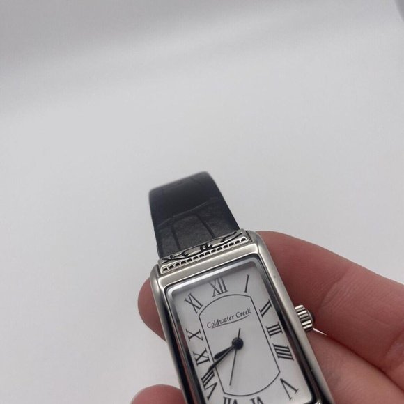 Working Coldwater Creek Watch Black Band / Silver Tone MSRP $59 Croc N Scroll - Picture 4 of 10